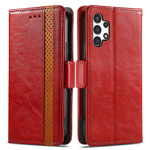 Coque Portefeuille Livre Cuir Etui Clapet S02D pour Samsung Galaxy A13 4G Rouge