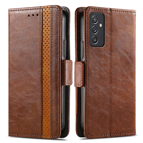 Coque Portefeuille Livre Cuir Etui Clapet S02D pour Samsung Galaxy A15 4G Marron