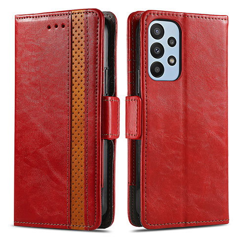 Coque Portefeuille Livre Cuir Etui Clapet S02D pour Samsung Galaxy A23 4G Rouge