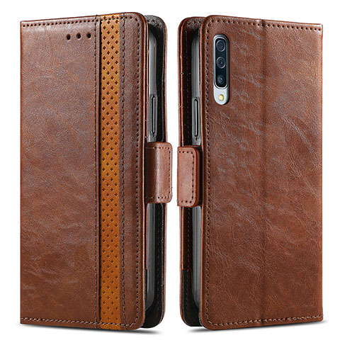 Coque Portefeuille Livre Cuir Etui Clapet S02D pour Samsung Galaxy A30S Marron