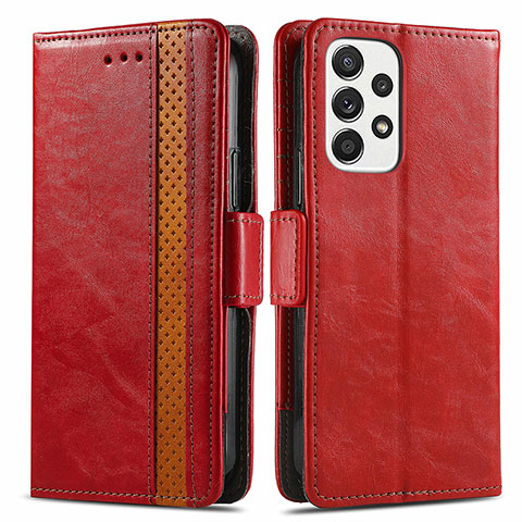 Coque Portefeuille Livre Cuir Etui Clapet S02D pour Samsung Galaxy A33 5G Rouge