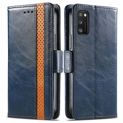 Coque Portefeuille Livre Cuir Etui Clapet S02D pour Samsung Galaxy A41 Bleu