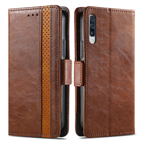 Coque Portefeuille Livre Cuir Etui Clapet S02D pour Samsung Galaxy A50S Marron