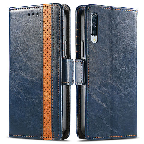 Coque Portefeuille Livre Cuir Etui Clapet S02D pour Samsung Galaxy A70 Bleu