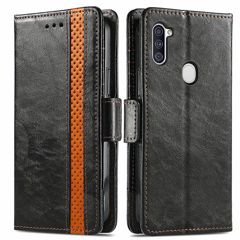 Coque Portefeuille Livre Cuir Etui Clapet S02D pour Samsung Galaxy M11 Noir