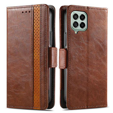 Coque Portefeuille Livre Cuir Etui Clapet S02D pour Samsung Galaxy M53 5G Marron