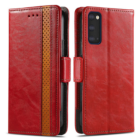 Coque Portefeuille Livre Cuir Etui Clapet S02D pour Samsung Galaxy S20 Plus 5G Rouge