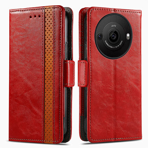 Coque Portefeuille Livre Cuir Etui Clapet S02D pour Sharp Aquos R8 Pro Rouge