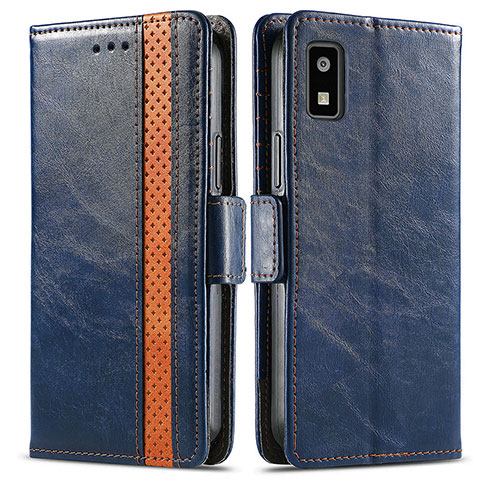 Coque Portefeuille Livre Cuir Etui Clapet S02D pour Sharp Aquos wish3 Bleu