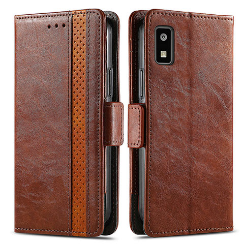 Coque Portefeuille Livre Cuir Etui Clapet S02D pour Sharp Aquos wish3 Marron