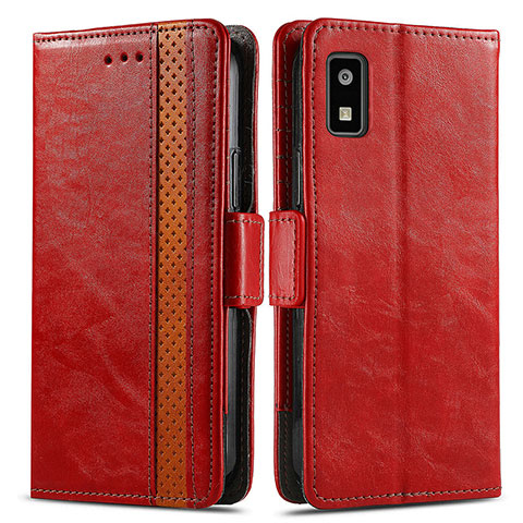 Coque Portefeuille Livre Cuir Etui Clapet S02D pour Sharp Aquos wish3 Rouge