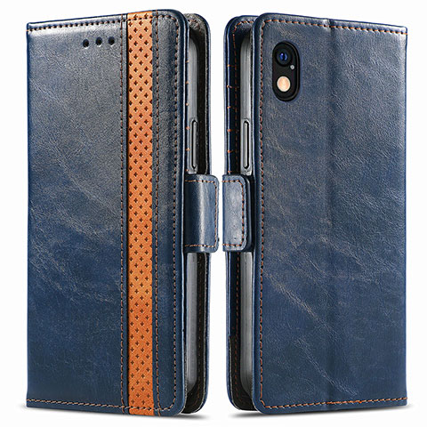 Coque Portefeuille Livre Cuir Etui Clapet S02D pour Sony Xperia Ace III SO-53C Bleu