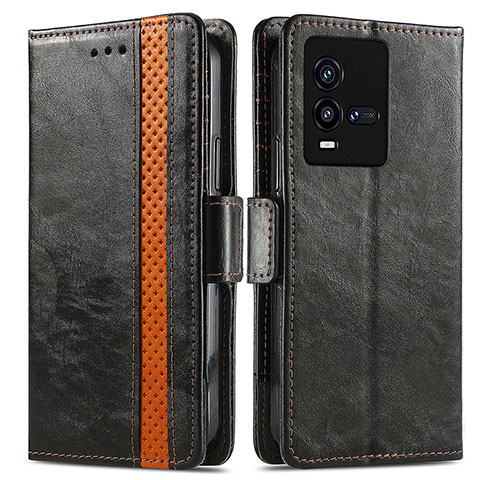 Coque Portefeuille Livre Cuir Etui Clapet S02D pour Vivo iQOO 9T 5G Noir