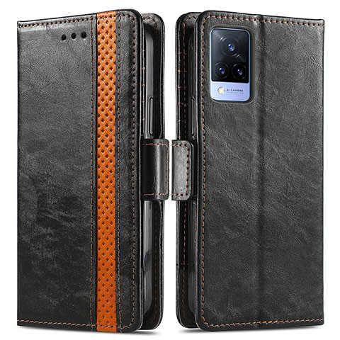 Coque Portefeuille Livre Cuir Etui Clapet S02D pour Vivo V21 5G Noir