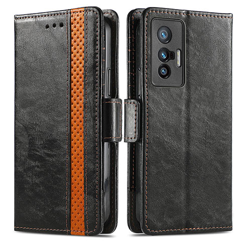 Coque Portefeuille Livre Cuir Etui Clapet S02D pour Vivo X70 5G Noir