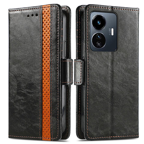 Coque Portefeuille Livre Cuir Etui Clapet S02D pour Vivo Y77e t1 Noir