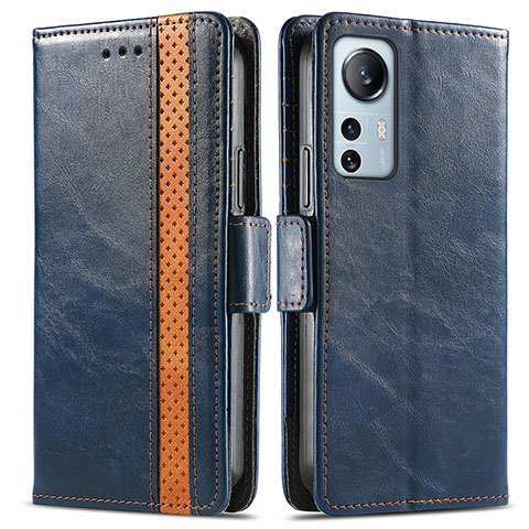 Coque Portefeuille Livre Cuir Etui Clapet S02D pour Xiaomi Mi 12 5G Bleu