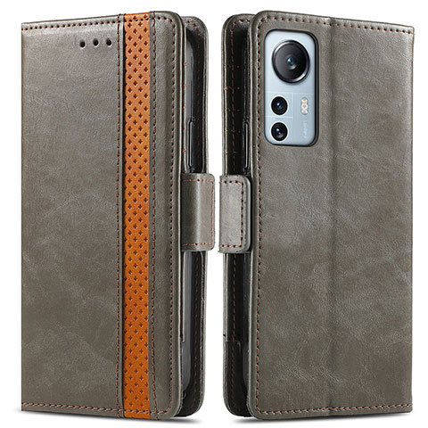 Coque Portefeuille Livre Cuir Etui Clapet S02D pour Xiaomi Mi 12 Lite 5G Gris