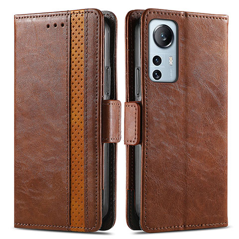 Coque Portefeuille Livre Cuir Etui Clapet S02D pour Xiaomi Mi 12 Lite 5G Marron