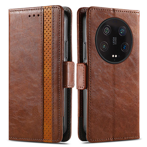 Coque Portefeuille Livre Cuir Etui Clapet S02D pour Xiaomi Mi 13 Ultra 5G Marron