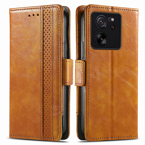 Coque Portefeuille Livre Cuir Etui Clapet S02D pour Xiaomi Mi 13T 5G Brun Clair