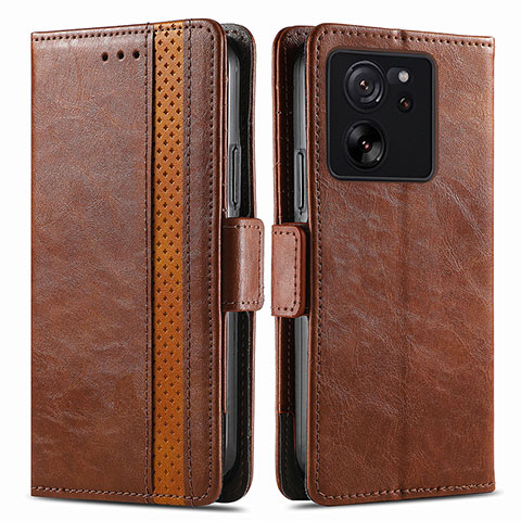 Coque Portefeuille Livre Cuir Etui Clapet S02D pour Xiaomi Mi 13T 5G Marron