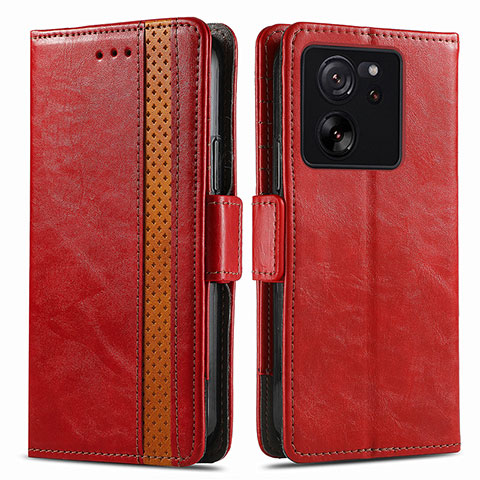 Coque Portefeuille Livre Cuir Etui Clapet S02D pour Xiaomi Mi 13T 5G Rouge