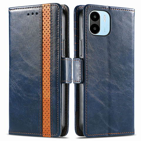 Coque Portefeuille Livre Cuir Etui Clapet S02D pour Xiaomi Poco C51 Bleu