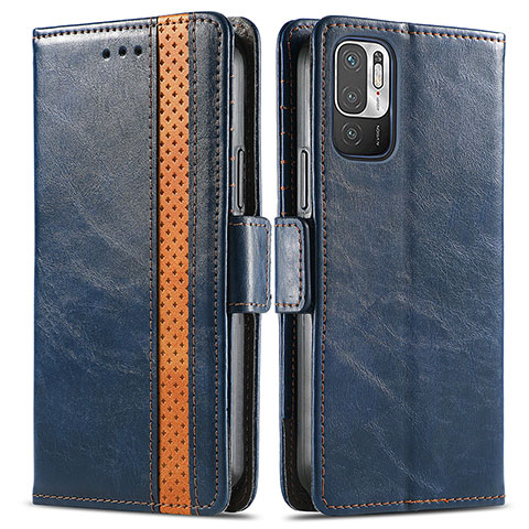 Coque Portefeuille Livre Cuir Etui Clapet S02D pour Xiaomi POCO M3 Pro 5G Bleu