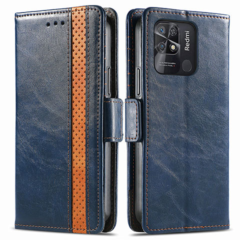 Coque Portefeuille Livre Cuir Etui Clapet S02D pour Xiaomi Redmi 10C 4G Bleu