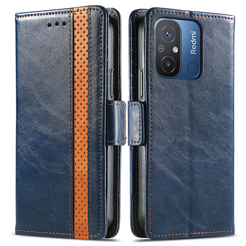 Coque Portefeuille Livre Cuir Etui Clapet S02D pour Xiaomi Redmi 11A 4G Bleu