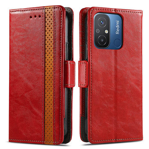 Coque Portefeuille Livre Cuir Etui Clapet S02D pour Xiaomi Redmi 11A 4G Rouge