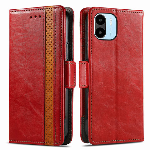 Coque Portefeuille Livre Cuir Etui Clapet S02D pour Xiaomi Redmi A1 Rouge