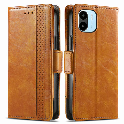 Coque Portefeuille Livre Cuir Etui Clapet S02D pour Xiaomi Redmi A2 Brun Clair