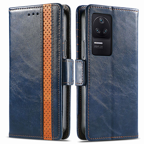 Coque Portefeuille Livre Cuir Etui Clapet S02D pour Xiaomi Redmi K40S 5G Bleu