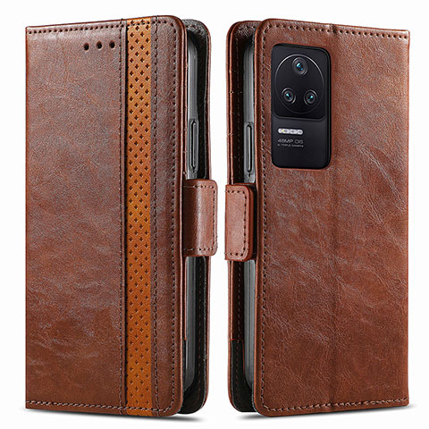 Coque Portefeuille Livre Cuir Etui Clapet S02D pour Xiaomi Redmi K40S 5G Marron