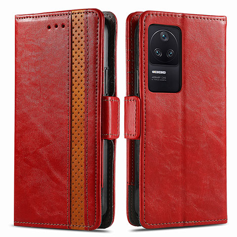 Coque Portefeuille Livre Cuir Etui Clapet S02D pour Xiaomi Redmi K40S 5G Rouge