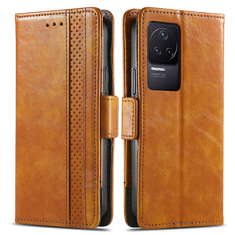 Coque Portefeuille Livre Cuir Etui Clapet S02D pour Xiaomi Redmi K50 5G Brun Clair