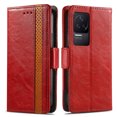 Coque Portefeuille Livre Cuir Etui Clapet S02D pour Xiaomi Redmi K50 Pro 5G Rouge