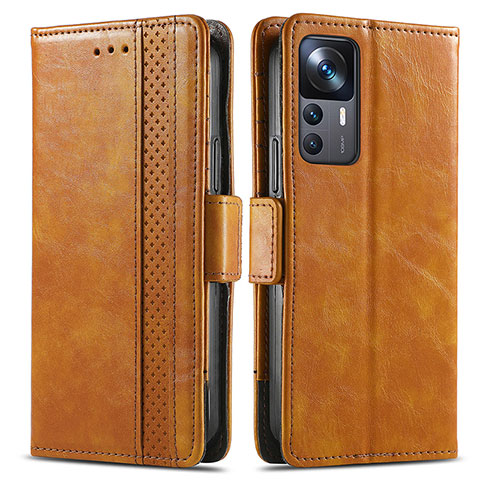 Coque Portefeuille Livre Cuir Etui Clapet S02D pour Xiaomi Redmi K50 Ultra 5G Brun Clair