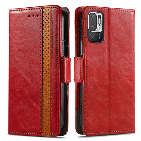 Coque Portefeuille Livre Cuir Etui Clapet S02D pour Xiaomi Redmi Note 10 JE 5G Rouge