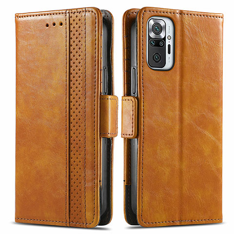 Coque Portefeuille Livre Cuir Etui Clapet S02D pour Xiaomi Redmi Note 10 Pro 4G Brun Clair