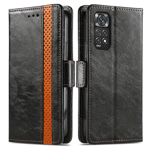 Coque Portefeuille Livre Cuir Etui Clapet S02D pour Xiaomi Redmi Note 11 4G (2022) Noir