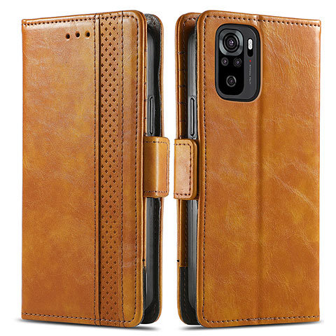 Coque Portefeuille Livre Cuir Etui Clapet S02D pour Xiaomi Redmi Note 11 SE India 4G Brun Clair