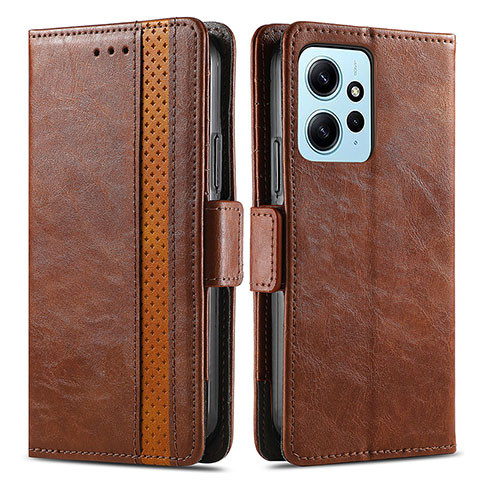 Coque Portefeuille Livre Cuir Etui Clapet S02D pour Xiaomi Redmi Note 12 4G Marron