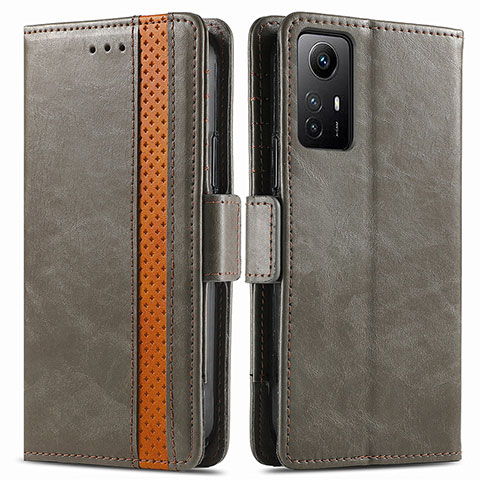 Coque Portefeuille Livre Cuir Etui Clapet S02D pour Xiaomi Redmi Note 12S Gris