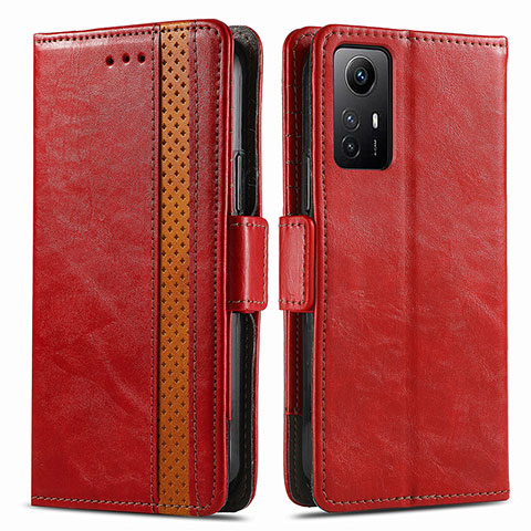 Coque Portefeuille Livre Cuir Etui Clapet S02D pour Xiaomi Redmi Note 12S Rouge