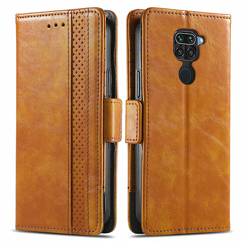 Coque Portefeuille Livre Cuir Etui Clapet S02D pour Xiaomi Redmi Note 9 Brun Clair