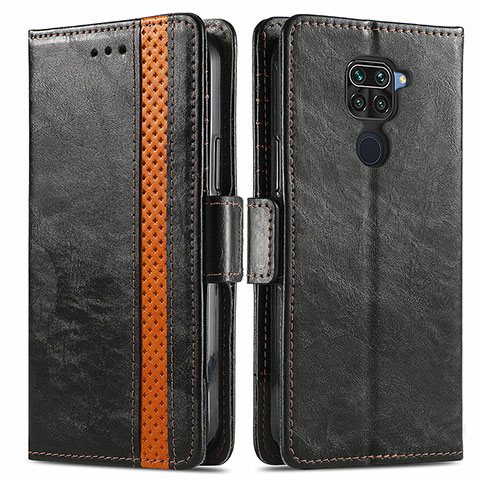 Coque Portefeuille Livre Cuir Etui Clapet S02D pour Xiaomi Redmi Note 9 Noir