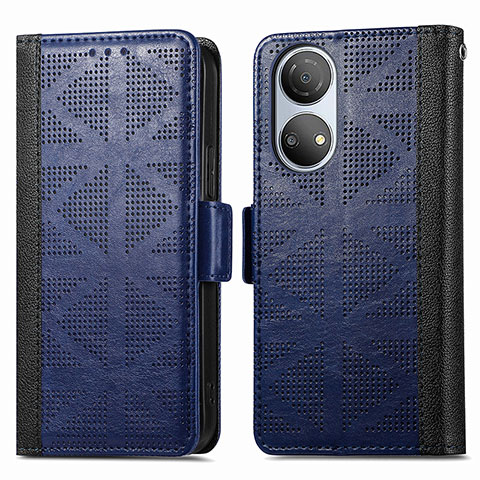 Coque Portefeuille Livre Cuir Etui Clapet S03D pour Huawei Honor X7 Bleu